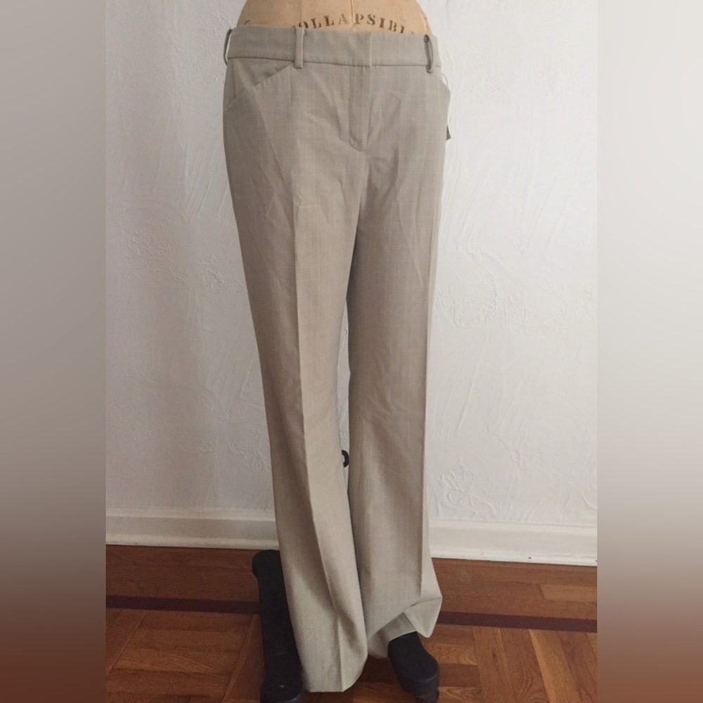 Tahari ASL Tan Straight-Leg Dress Trousers Size 6